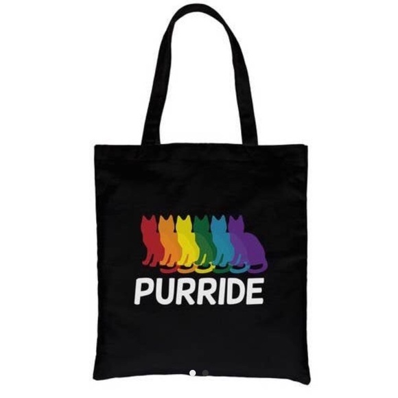 Handbags - Rainbow cat canvas bag